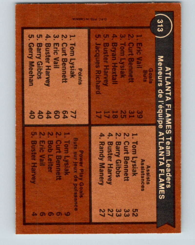 1975-76 O-Pee-Chee #313 Tom Lysiak TL Atlanta Flames V6599