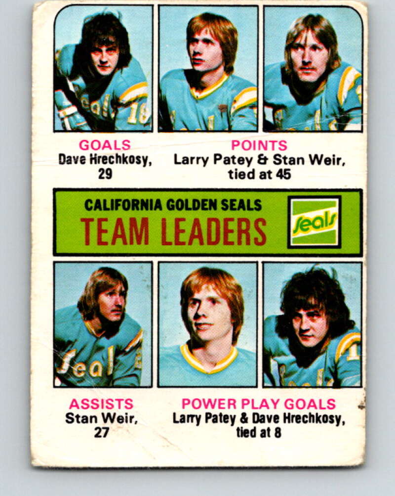 1975-76 O-Pee-Chee #316 Stan Weir TL California Golden Seals V6622