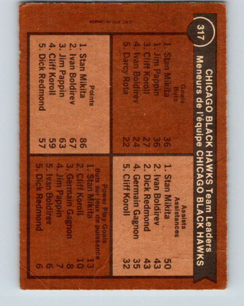 1975-76 O-Pee-Chee #317 Jim Pappin TL Chicago Blackhawks V6625