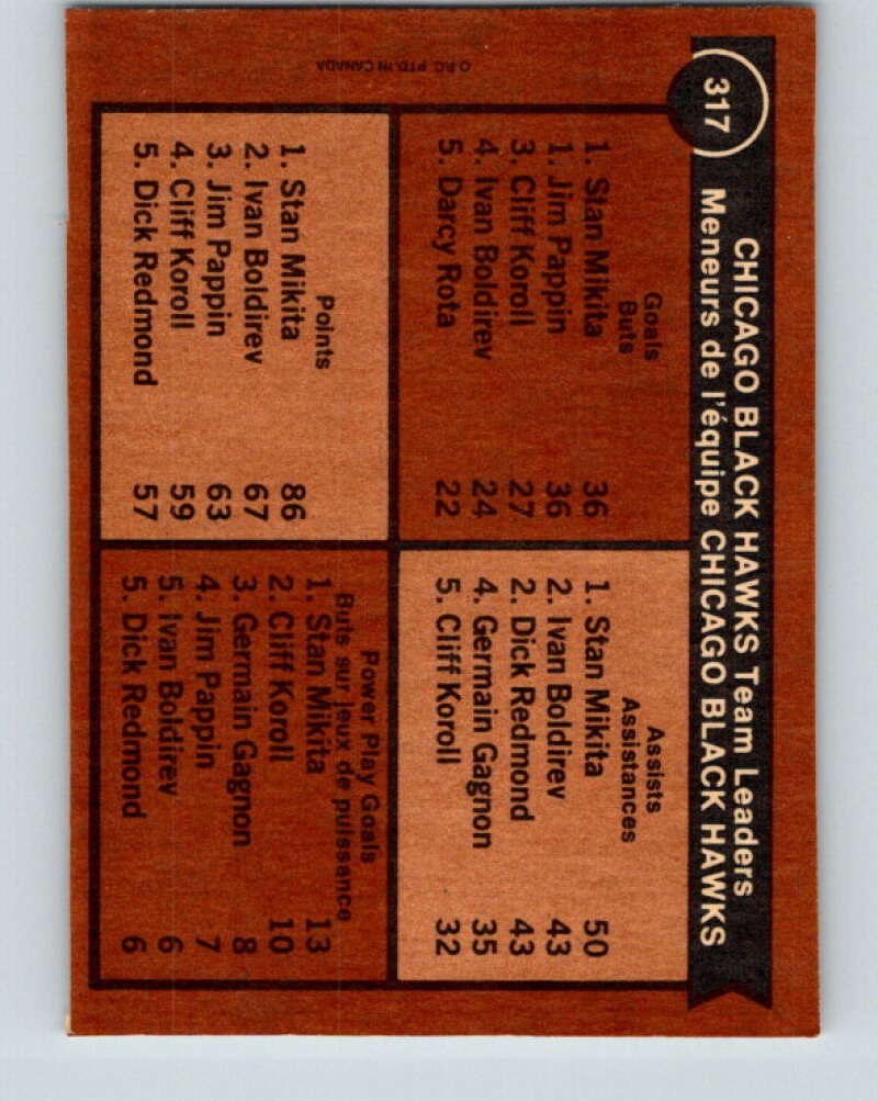 1975-76 O-Pee-Chee #317 Jim Pappin TL Chicago Blackhawks V6626