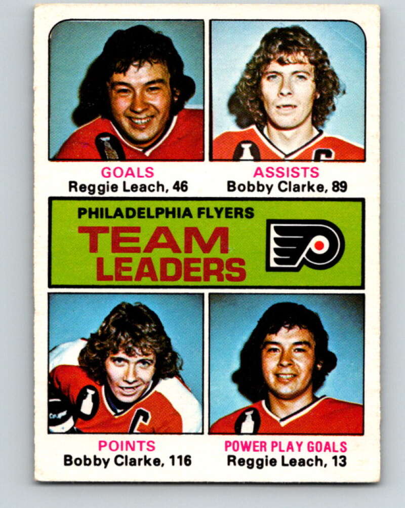 1975-76 O-Pee-Chee #325 Reggie Leach/Bobby Clarke TL Philadelphia Flyers V6668