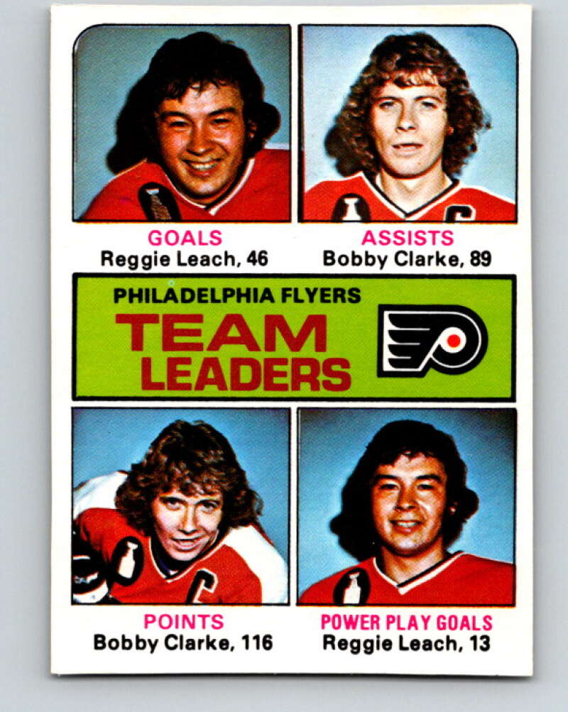 1975-76 O-Pee-Chee #325 Reggie Leach/Bobby Clarke TL Philadelphia Flyers V6669
