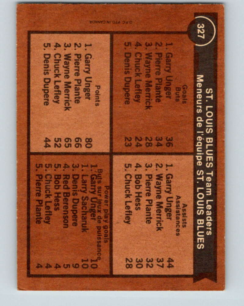 1975-76 O-Pee-Chee #327 Larry Sacharuk TL St. Louis Blues V6676