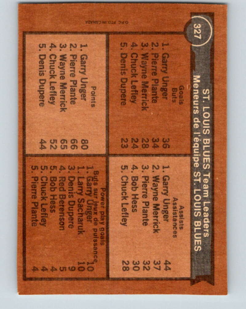 1975-76 O-Pee-Chee #327 Larry Sacharuk TL St. Louis Blues V6677