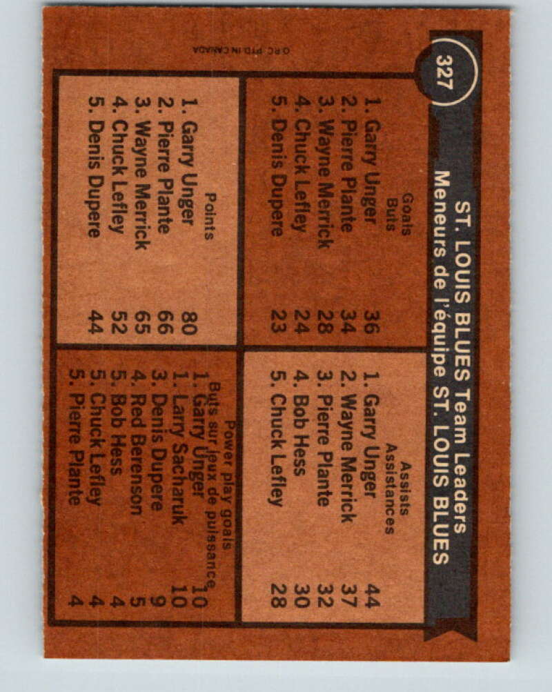 1975-76 O-Pee-Chee #327 Larry Sacharuk TL St. Louis Blues V6678