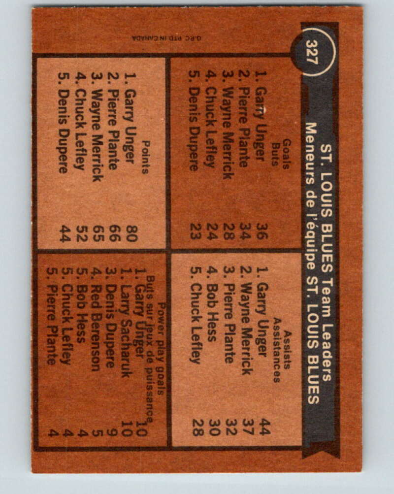 1975-76 O-Pee-Chee #327 Larry Sacharuk TL St. Louis Blues V6680