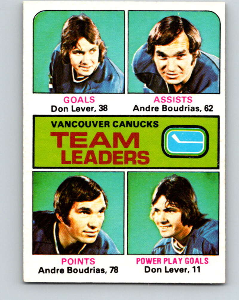 1975-76 O-Pee-Chee #329 Andre Boudrias TL Vancouver Canucks V6687