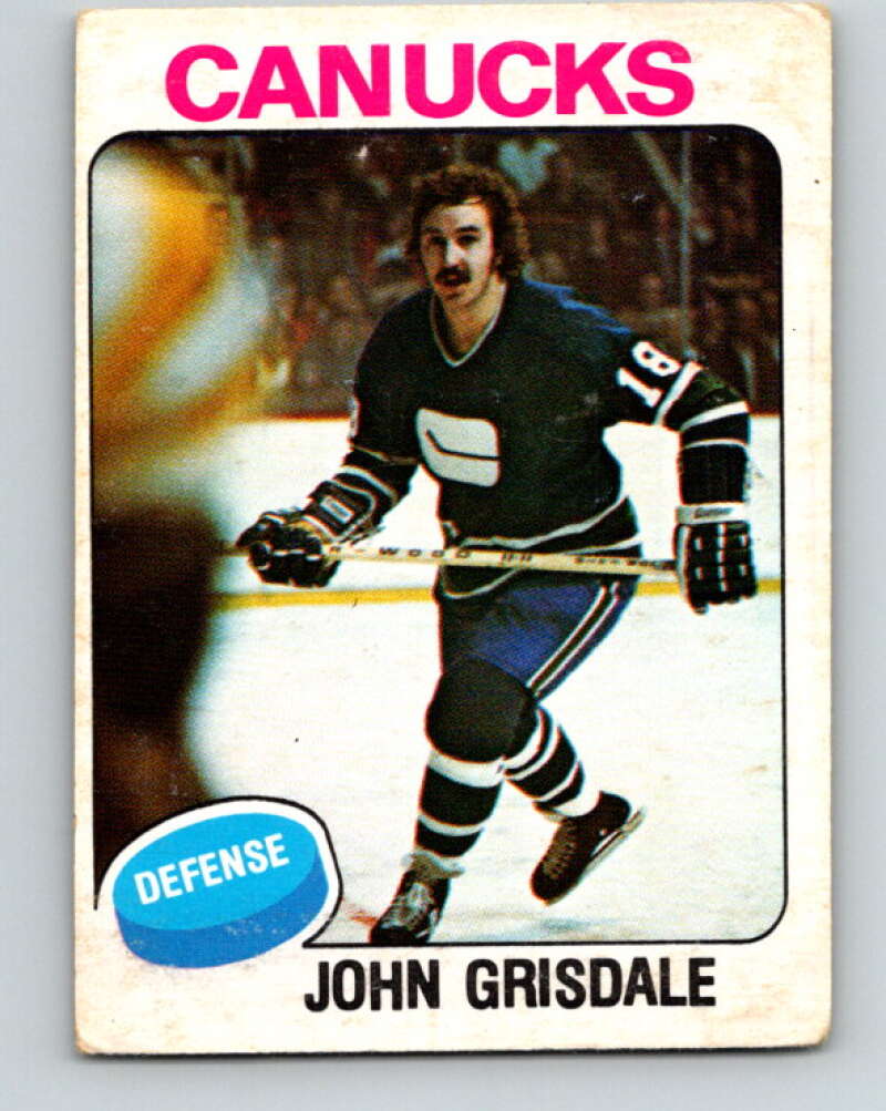 1975-76 O-Pee-Chee #339 John Grisdale RC Rookie Vancouver Canucks V6728