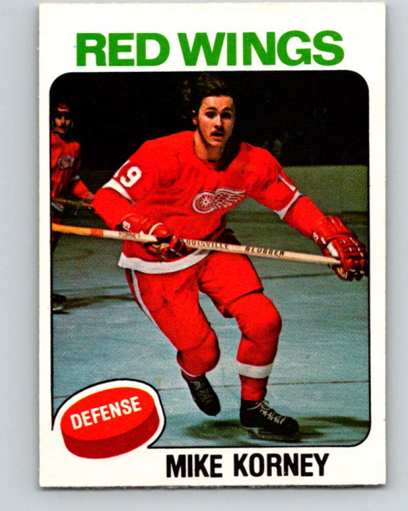 1975-76 O-Pee-Chee #342 Mike Korney RC Rookie Detroit Red Wings V6736