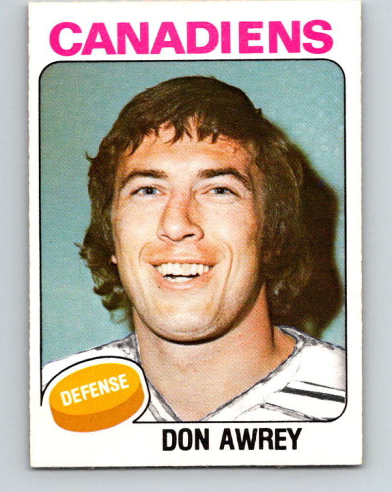 1975-76 O-Pee-Chee #344 Don Awrey Montreal Canadiens V6740