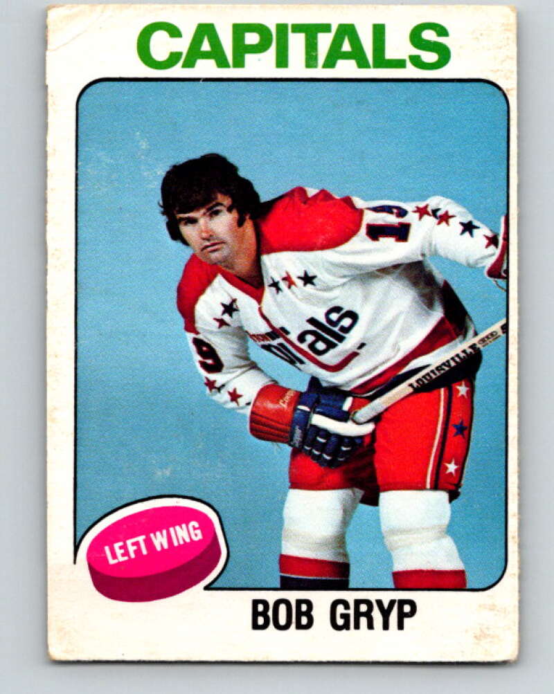 1975-76 O-Pee-Chee #348 Bob Gryp RC Rookie Washington Capitals V6750