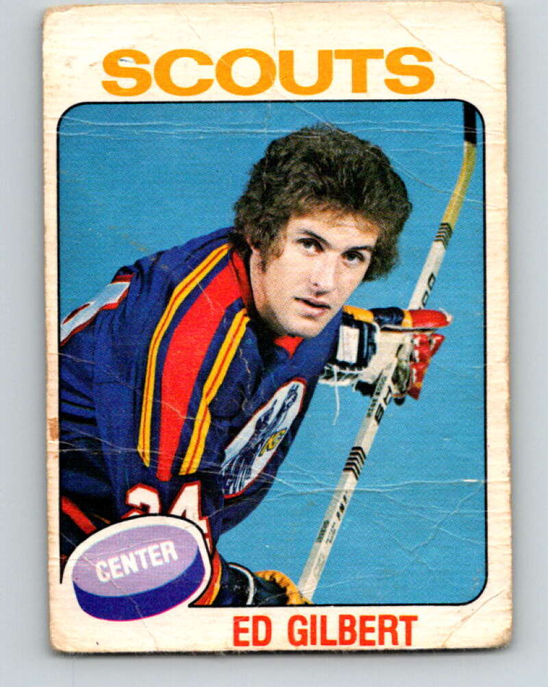 1975-76 O-Pee-Chee #370 Ed Gilbert RC Rookie Kansas City Scouts V6833