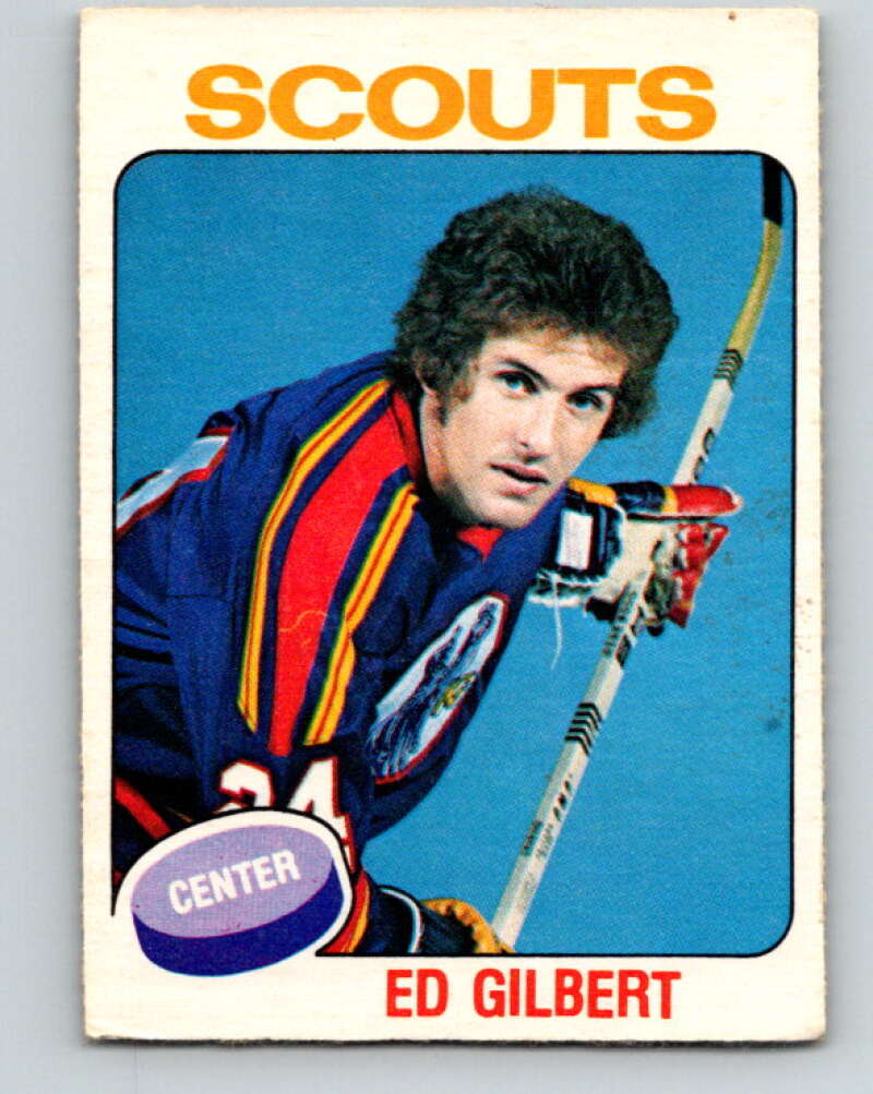 1975-76 O-Pee-Chee #370 Ed Gilbert RC Rookie Kansas City Scouts V6834