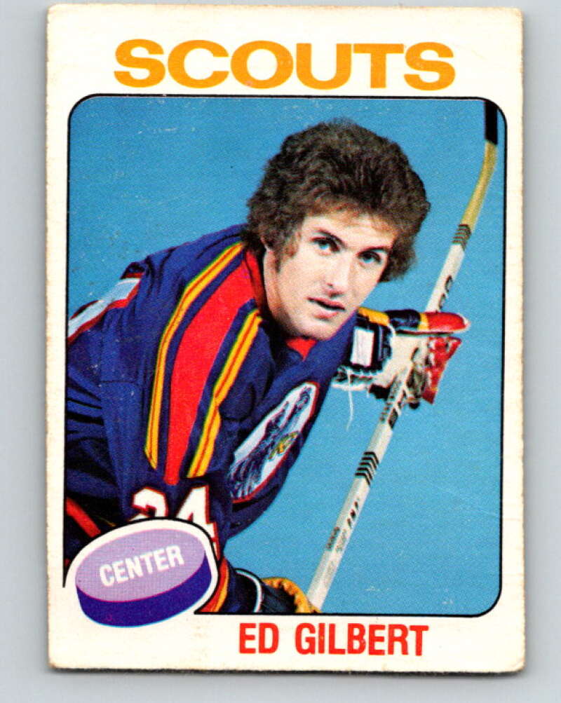 1975-76 O-Pee-Chee #370 Ed Gilbert RC Rookie Kansas City Scouts V6836