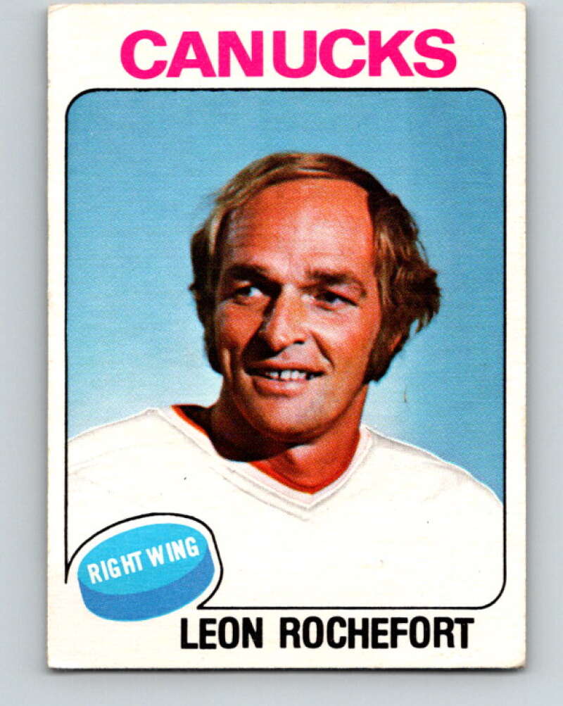 1975-76 O-Pee-Chee #374 Leon Rochefort Vancouver Canucks V6850