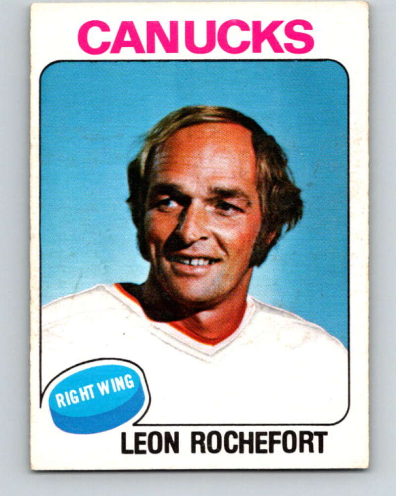 1975-76 O-Pee-Chee #374 Leon Rochefort Vancouver Canucks V6851