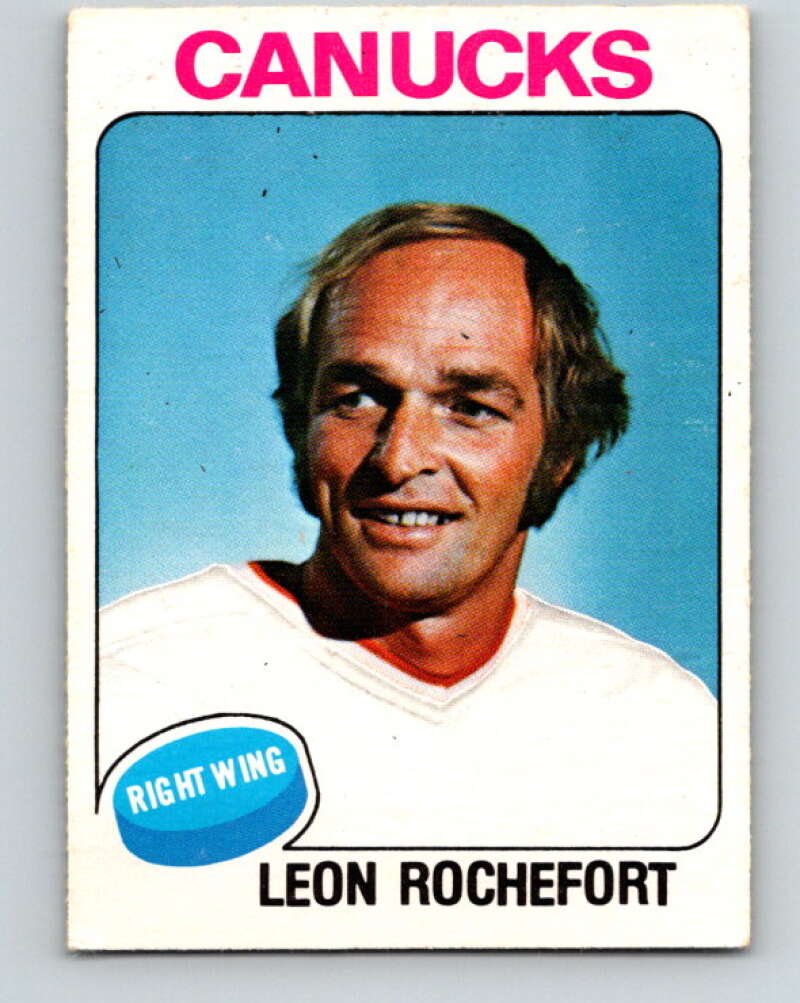 1975-76 O-Pee-Chee #374 Leon Rochefort Vancouver Canucks V6852