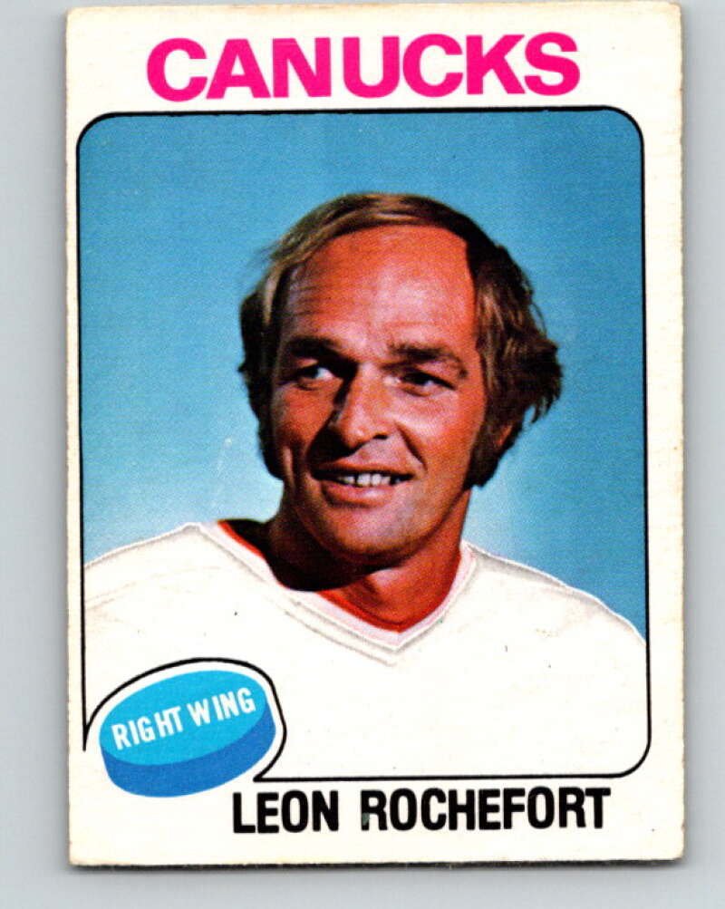 1975-76 O-Pee-Chee #374 Leon Rochefort Vancouver Canucks V6853