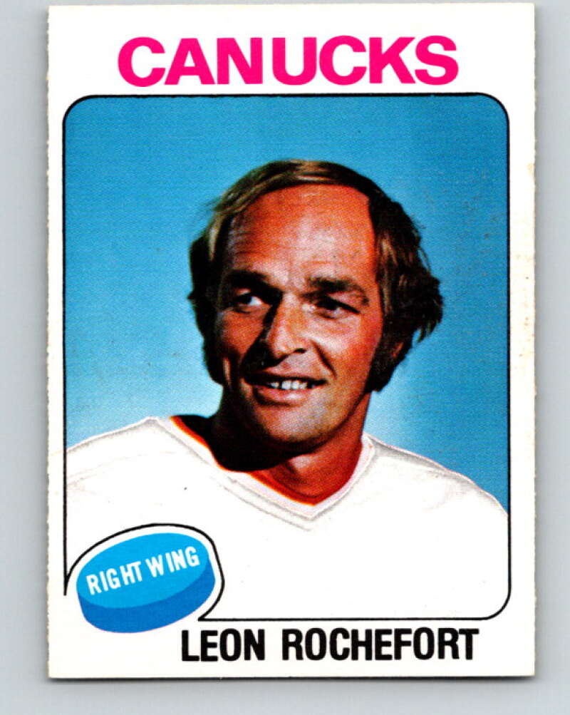 1975-76 O-Pee-Chee #374 Leon Rochefort Vancouver Canucks V6855