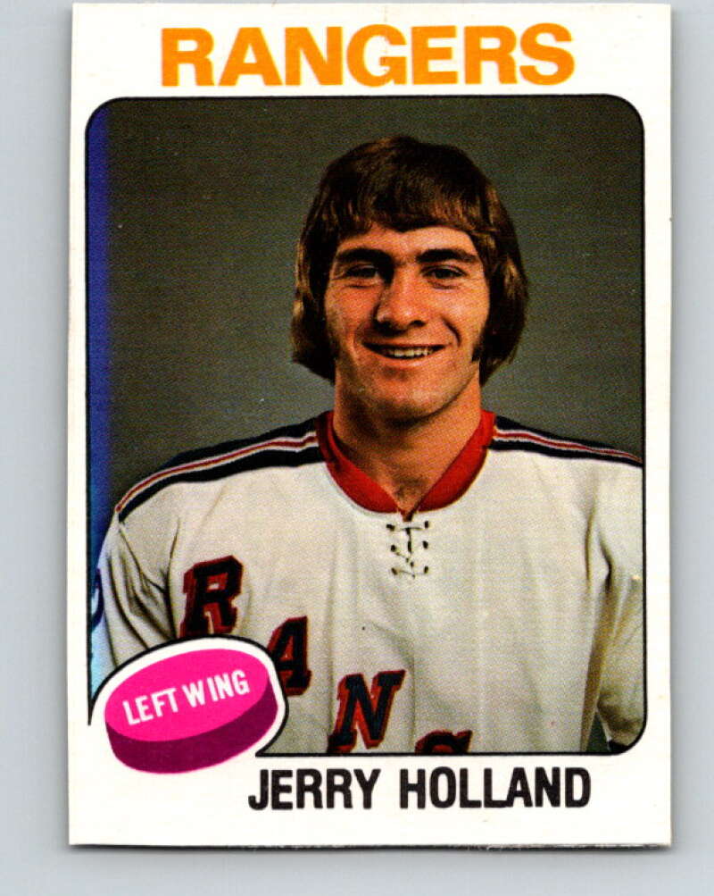 1975-76 O-Pee-Chee #392 Jerry Holland RC Rookie New York Rangers V6923