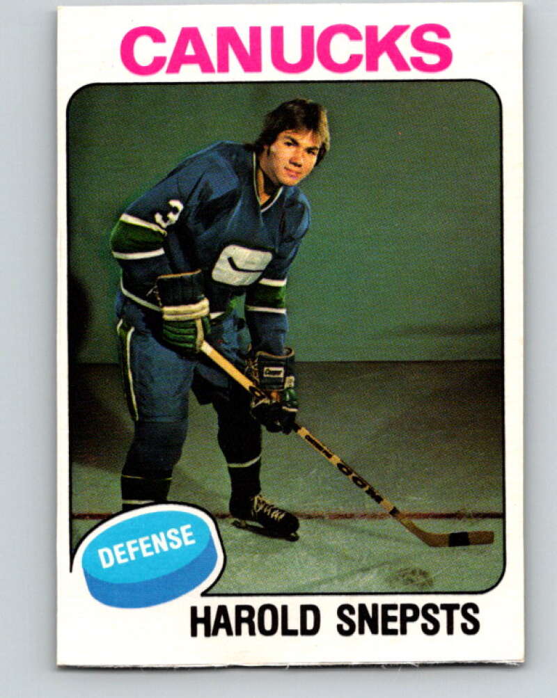 1975-76 O-Pee-Chee #396 Harold Snepsts RC Rookie Vancouver Canucks V6931