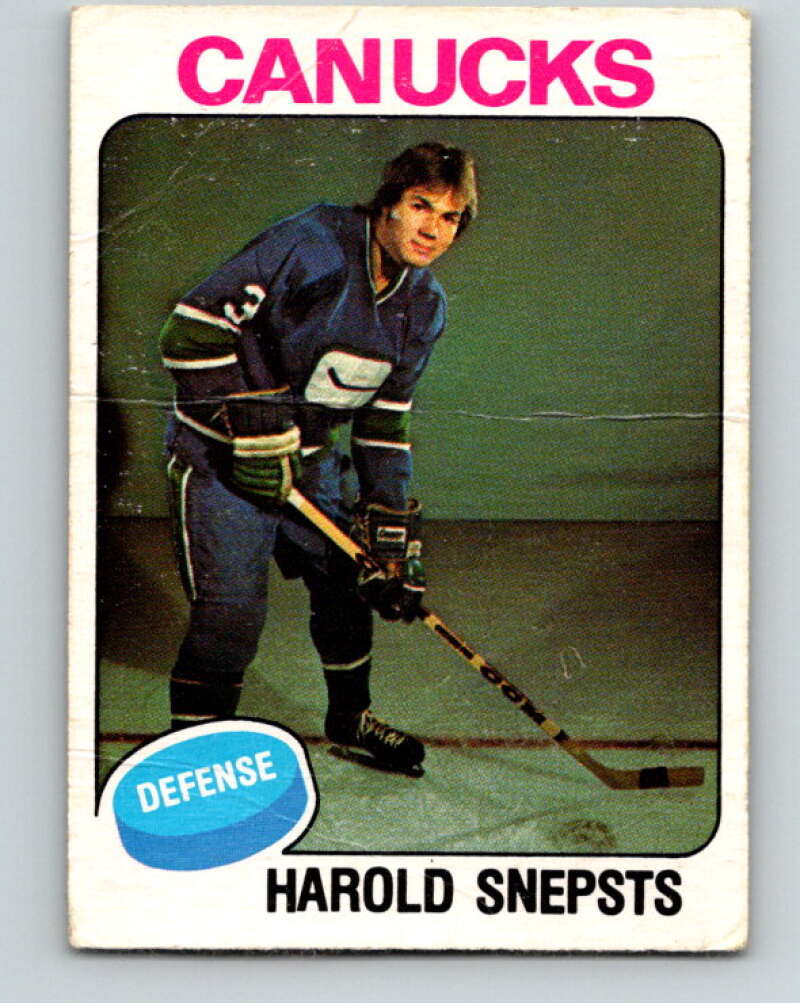 1975-76 O-Pee-Chee #396 Harold Snepsts RC Rookie Vancouver Canucks V6932