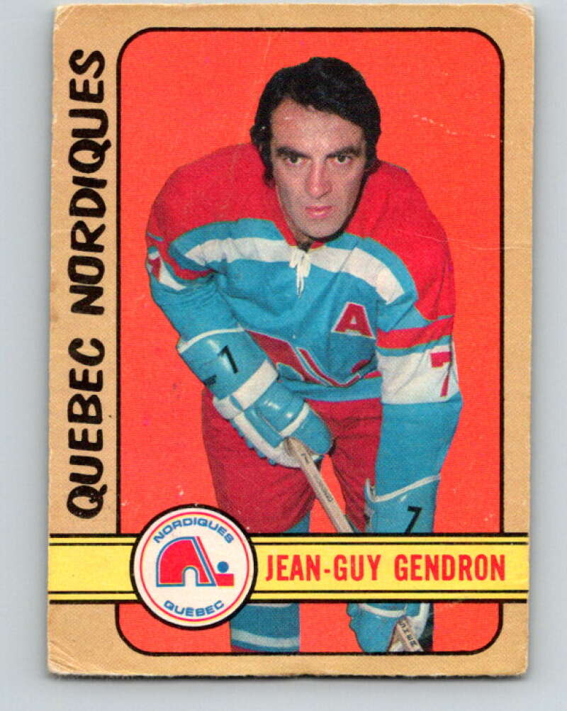 1972-73 WHA O-Pee-Chee #302 Jean-Guy Gendron Quebec Nordiques V6948