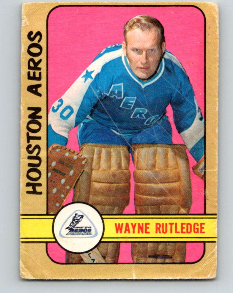 1972-73 WHA O-Pee-Chee #329 Wayne Rutledge RC Rookie Houston Aeros V6989