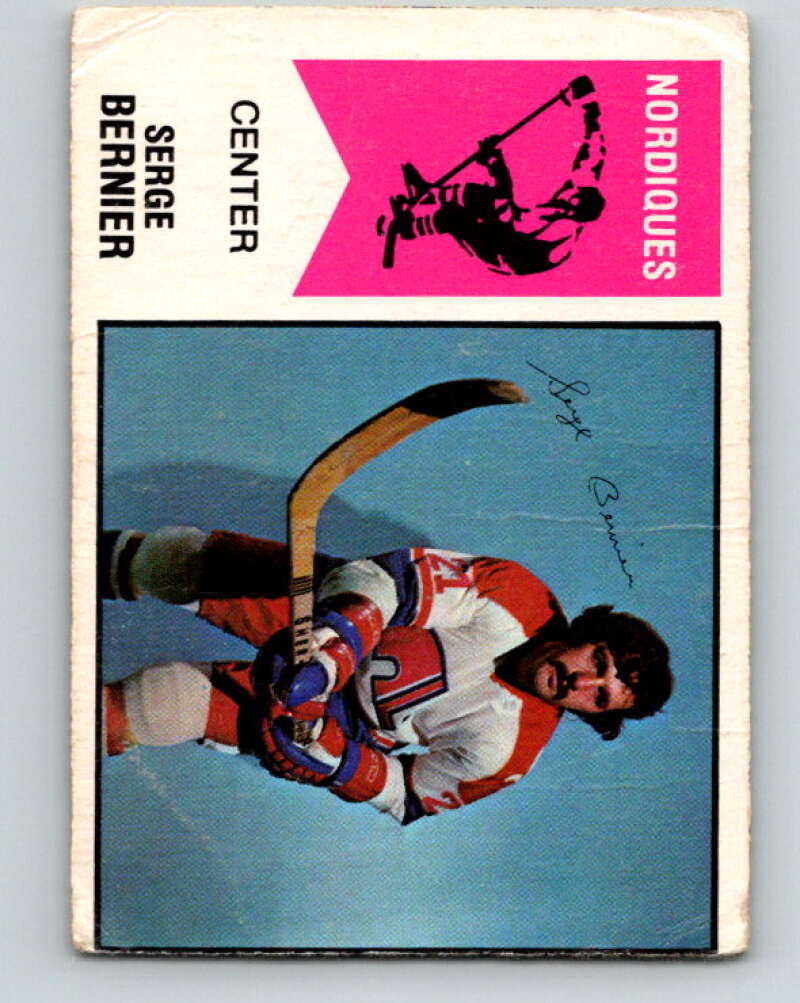 1974-75 WHA O-Pee-Chee #5 Serge Bernier Quebec Nordiques V7023