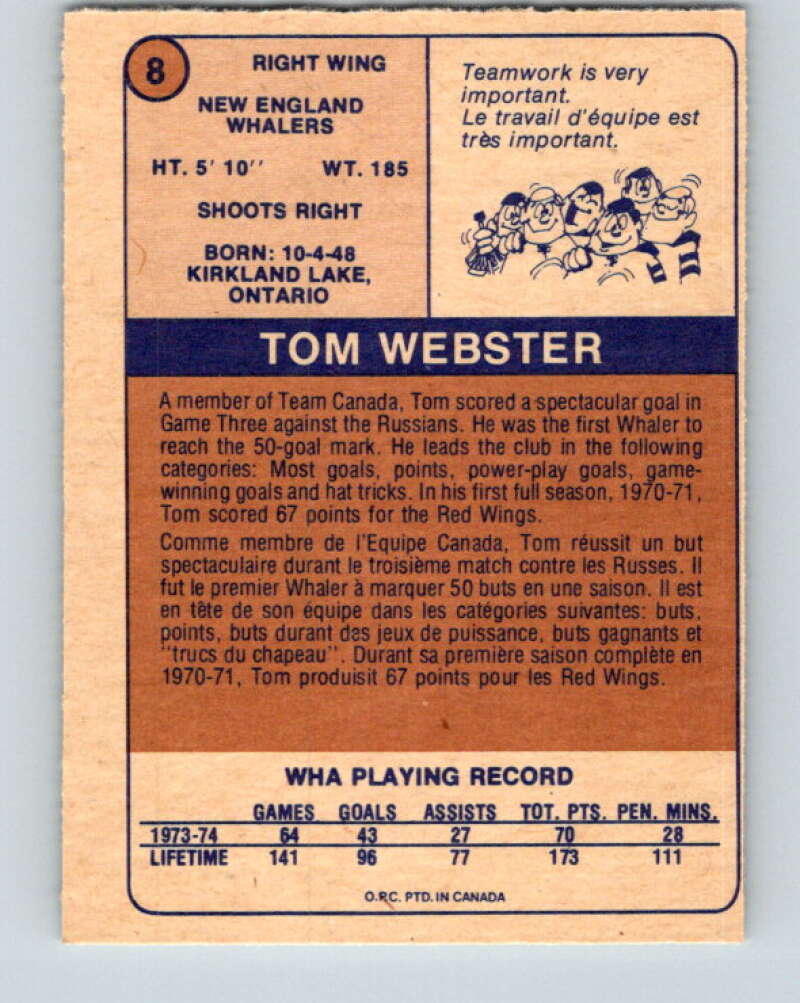 1974-75 WHA O-Pee-Chee #9 Gerry Pinder Cleveland Crusaders V7031