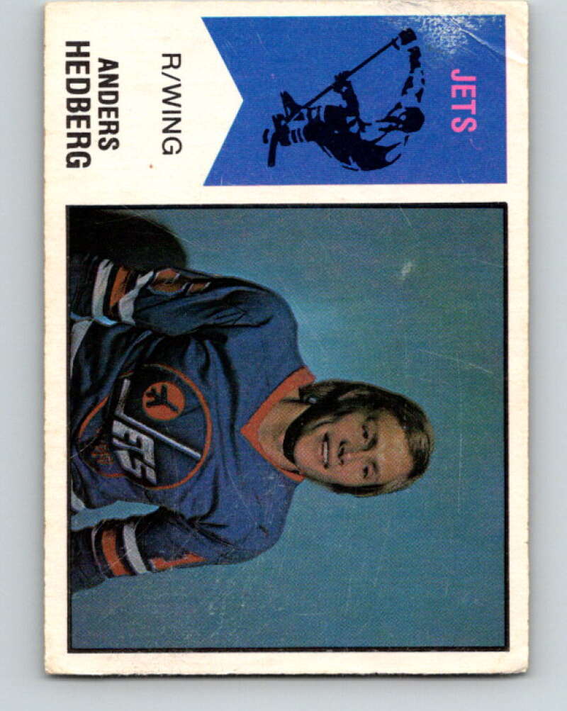 1974-75 WHA O-Pee-Chee #17 Anders Hedberg RC Rookie Jets V7049