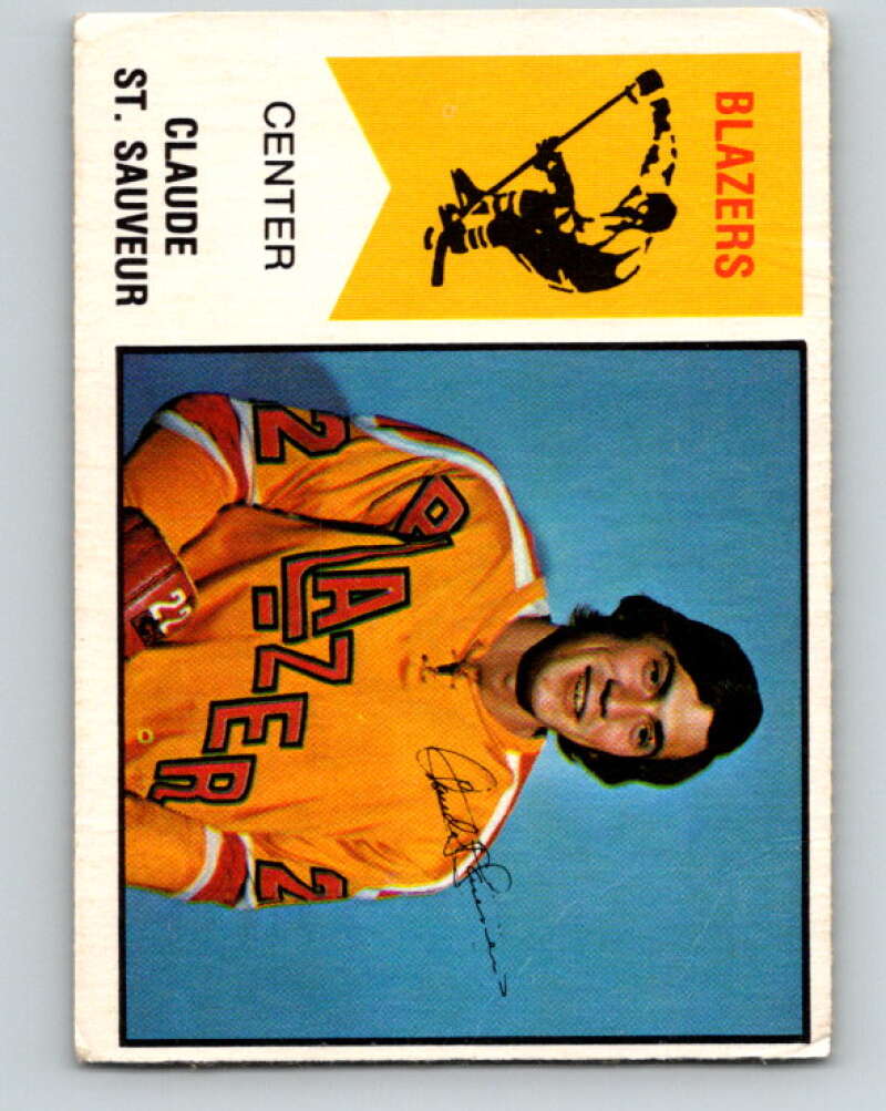 1974-75 WHA O-Pee-Chee #62 Claude St. Sauveur RC Rookie Blazers V7148