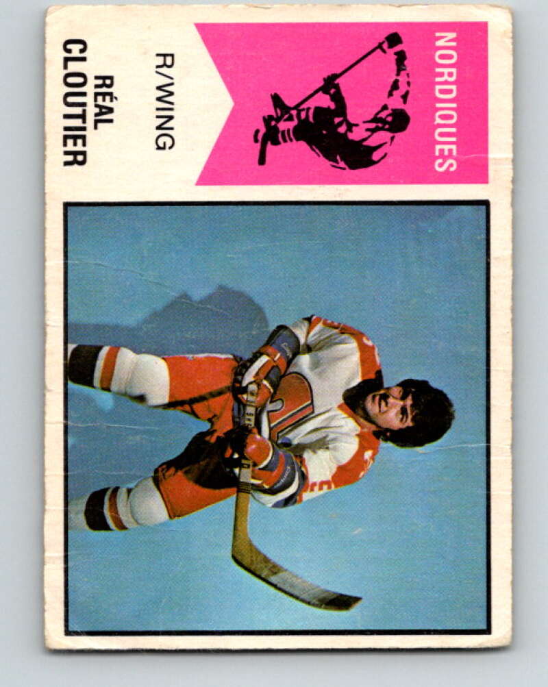 1974-75 WHA O-Pee-Chee #63 Real Cloutier RC Rookie Quebec Nordiques V7149