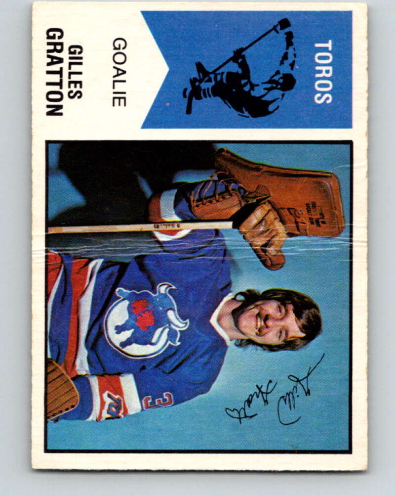 1974-75 WHA O-Pee-Chee #65 Gilles Gratton RC Rookie Toronto Toros V7152