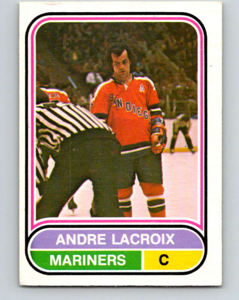 1975-76 WHA O-Pee-Chee #10 Andre Lacroix San Diego Mariners V7169
