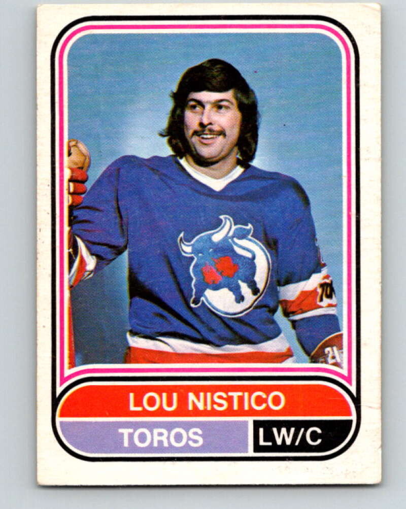 1975-76 WHA O-Pee-Chee #13 Lou Nistico RC Rookie Toronto Toros V7171