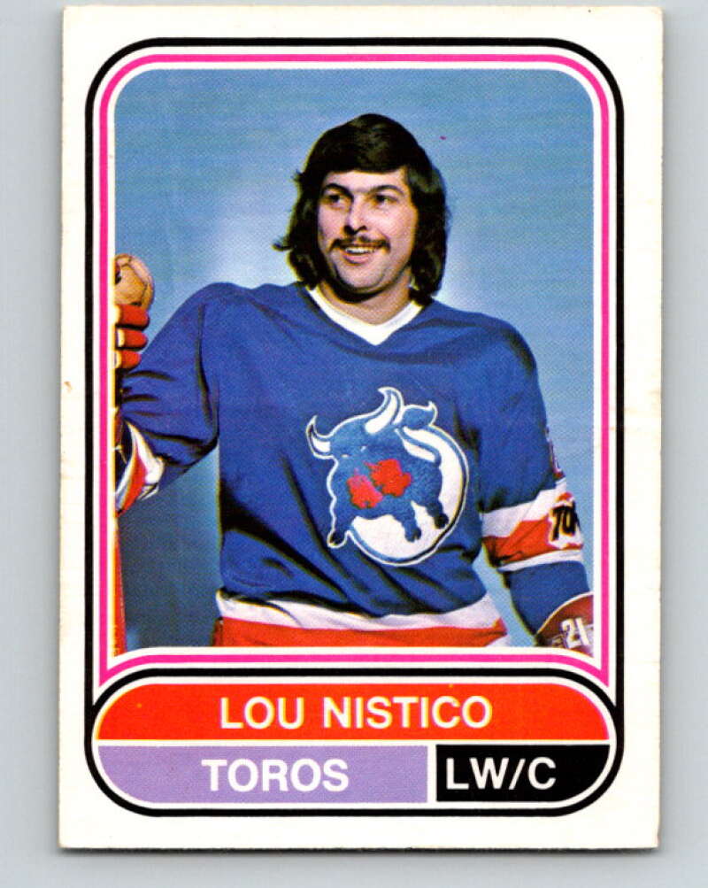 1975-76 WHA O-Pee-Chee #13 Lou Nistico RC Rookie Toronto Toros V7173