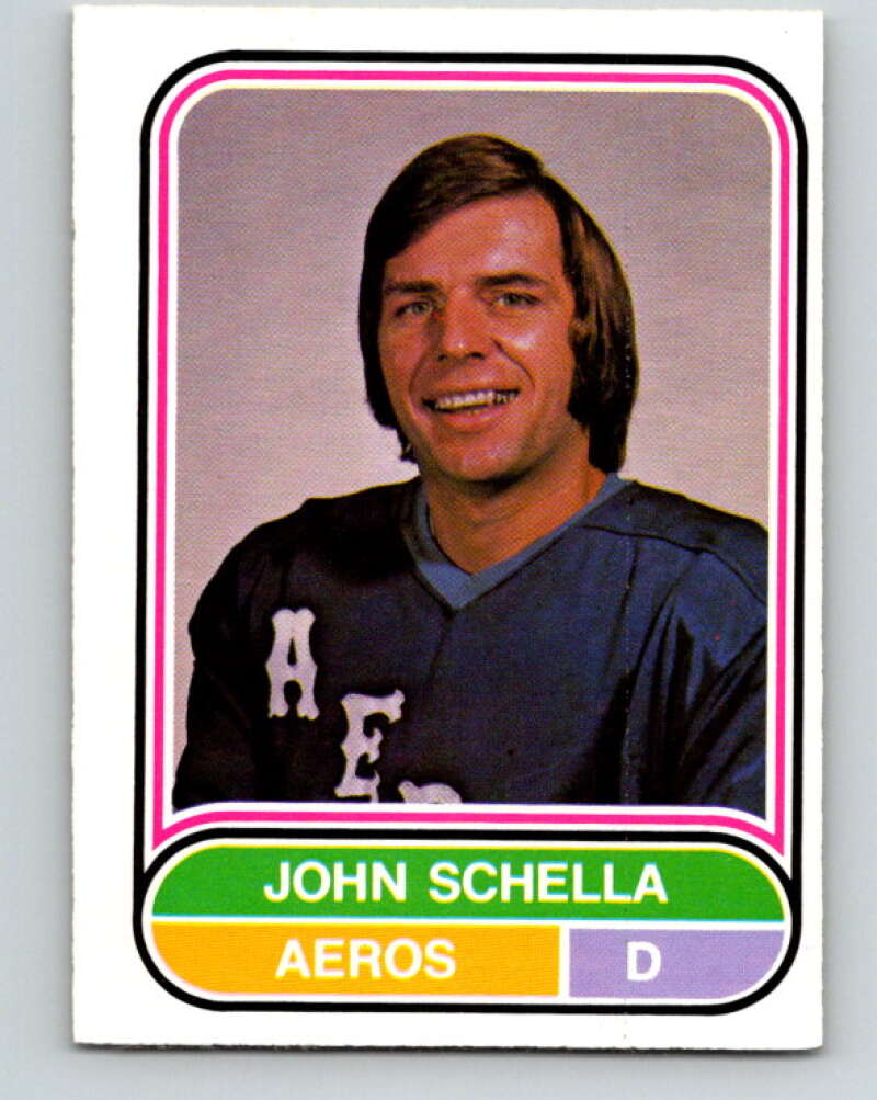 1975-76 WHA O-Pee-Chee #21 John Schella RC Rookie Houston Aeros V7191