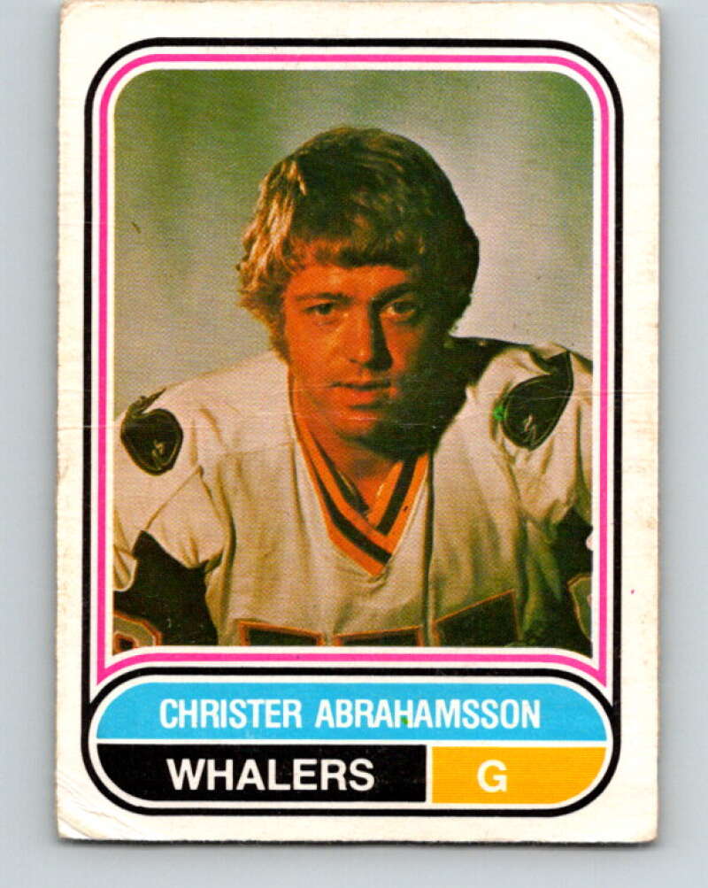 1975-76 WHA O-Pee-Chee #28 Christer Abrahamsson RC Whalers V7199