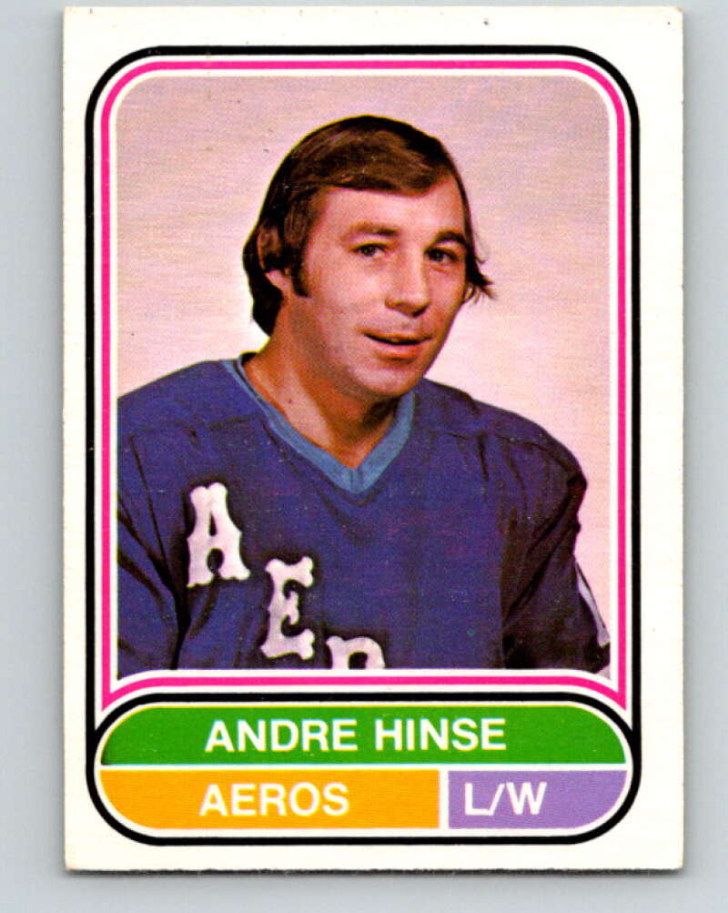 1975-76 WHA O-Pee-Chee #35 Andre Hinse RC Rookie Houston Aeros V7210