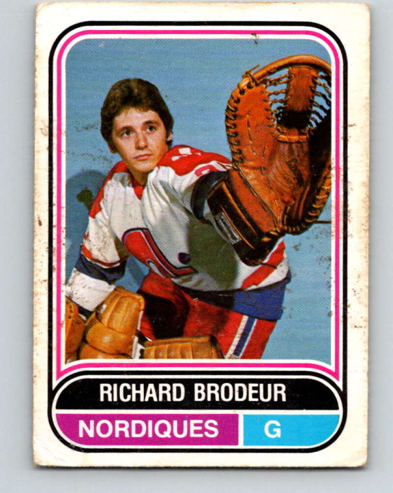 1975-76 WHA O-Pee-Chee #44 Richard Brodeur RC Rookie Quebec Nordiques V7220