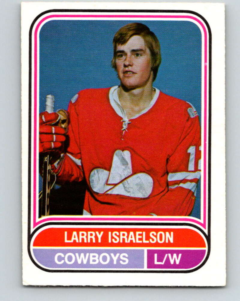 1975-76 WHA O-Pee-Chee #46 Larry Israelson RC Rookie Calgary Cowboys V7224