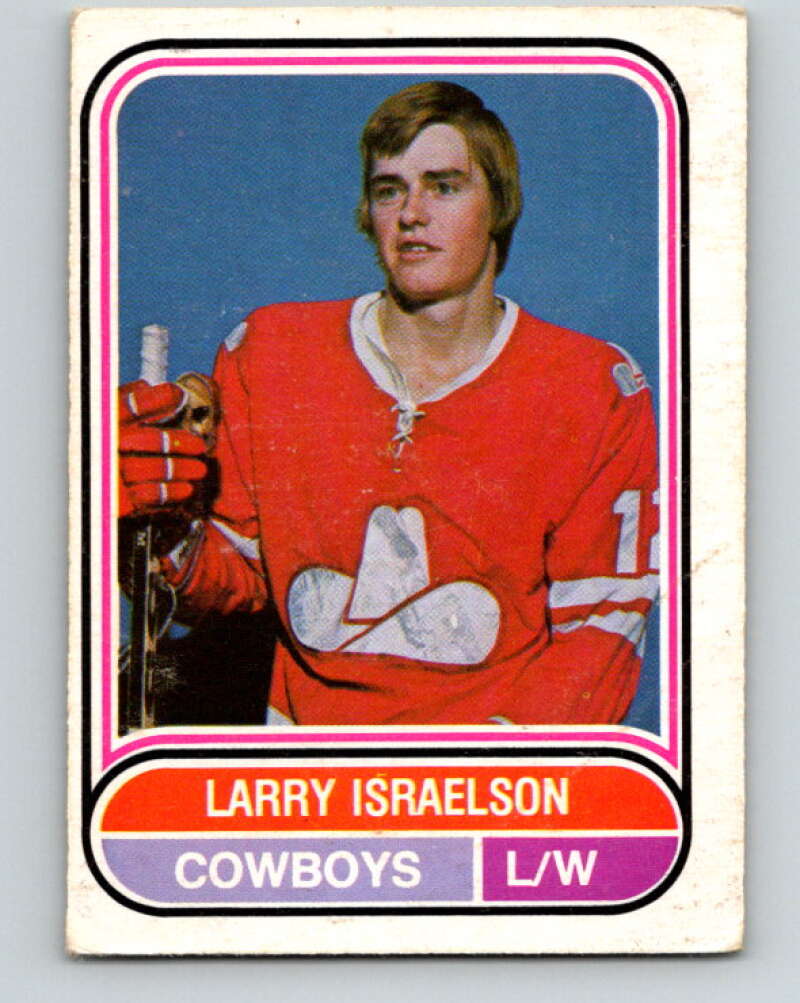 1975-76 WHA O-Pee-Chee #46 Larry Israelson RC Rookie Calgary Cowboys V7225