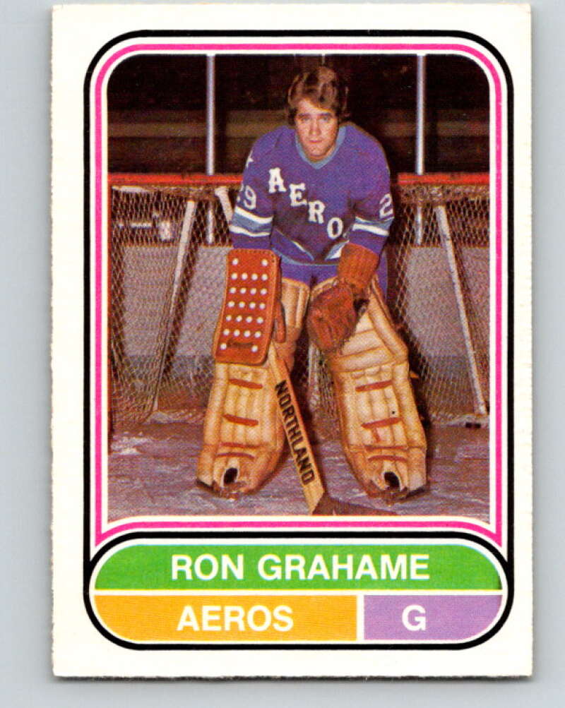 1975-76 WHA O-Pee-Chee #50 Ron Grahame RC Rookie Houston Aeros V7228