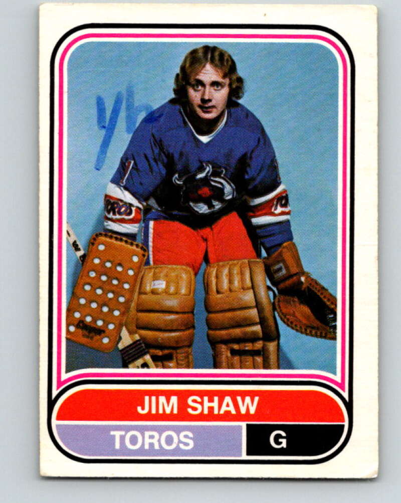 1975-76 WHA O-Pee-Chee #55 Jim Shaw RC Rookie Toronto Toros V7232
