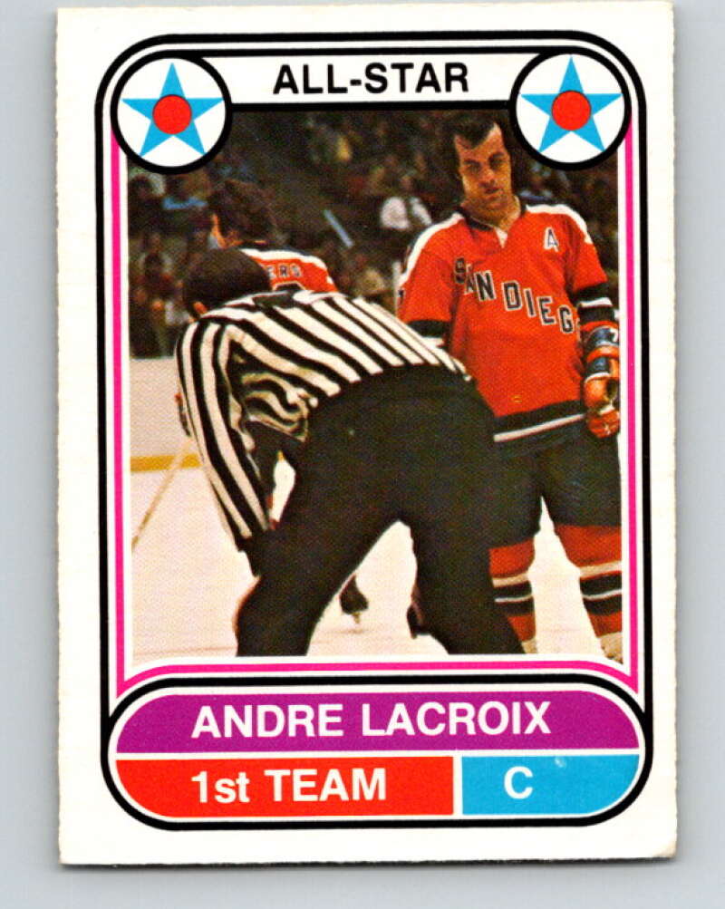 1975-76 WHA O-Pee-Chee #64 Andre Lacroix AS San Diego Mariners V7247