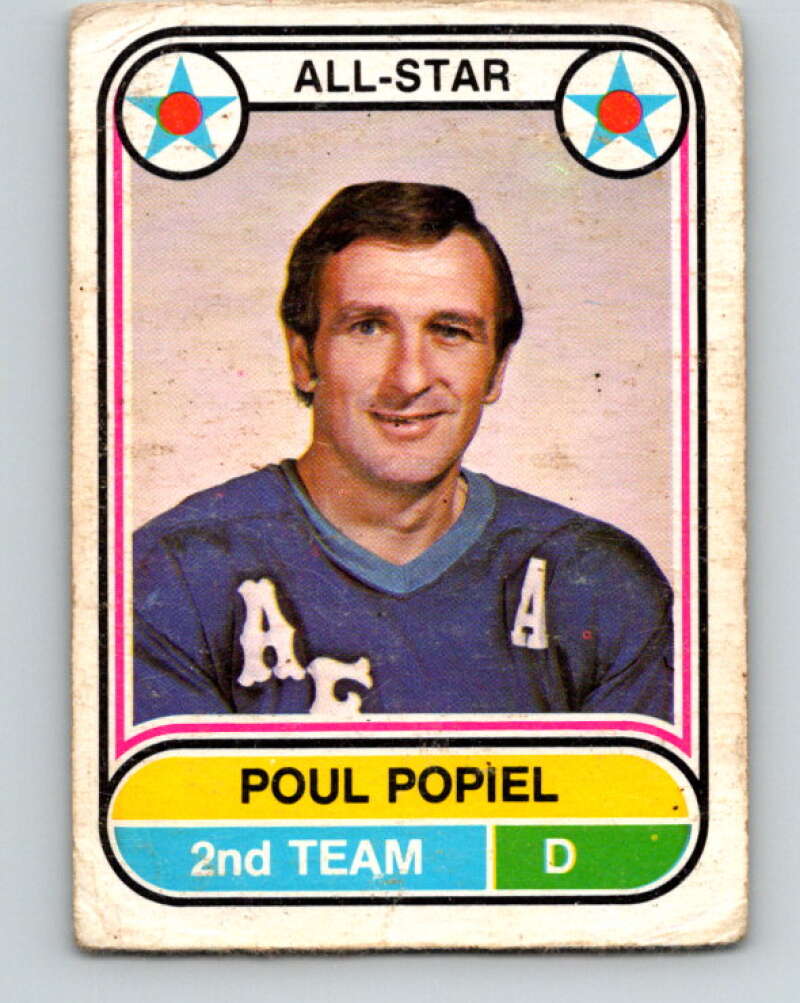 1975-76 WHA O-Pee-Chee #68 Poul Popiel AS Houston Aeros V7253