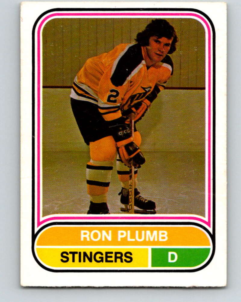 1975-76 WHA O-Pee-Chee #98 Ron Plumb RC Rookie Cincinnati Stingers V7287