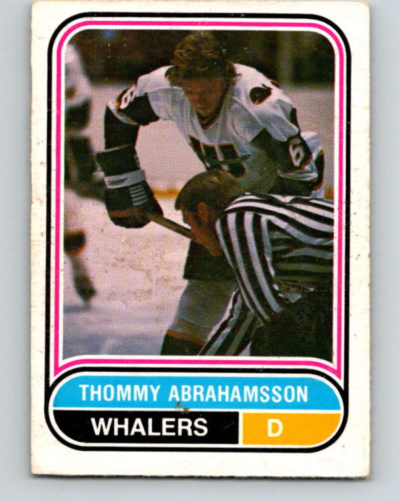1975-76 WHA O-Pee-Chee #127 Thommy Abrahamsson RC Rookie Whalers V7333