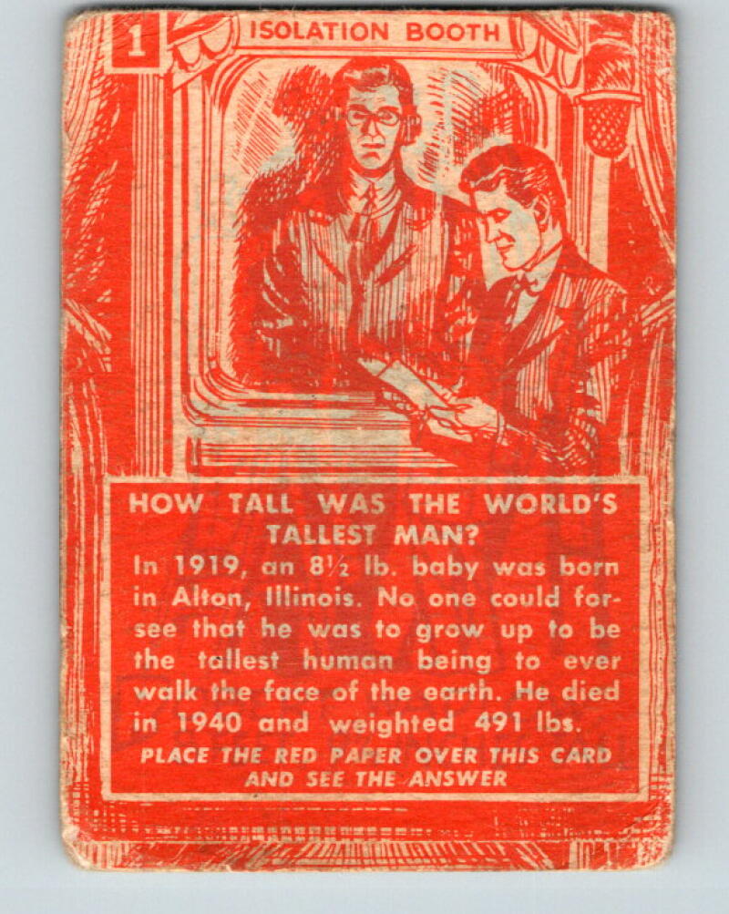 1957 Topps Isolation Booth #1 How tall was the world's tallest man? V7342